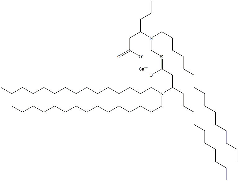 ビス[3-(ジペンタデシルアミノ)ヘキサン酸]カルシウム 化学構造式