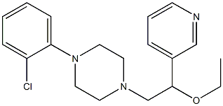 1-[2-Ethoxy-2-(3-pyridinyl)ethyl]-4-(2-chlorophenyl)piperazine Struktur