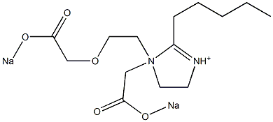 1-[2-[(Sodiooxycarbonyl)methoxy]ethyl]-1-[(sodiooxycarbonyl)methyl]-4,5-dihydro-2-pentylimidazolium 结构式