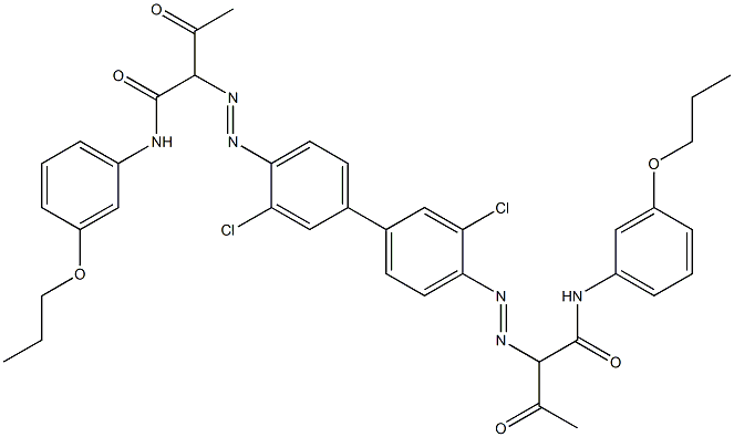 4,4'-ビス[[1-(3-プロポキシフェニルアミノ)-1,3-ジオキソブタン-2-イル]アゾ]-3,3'-ジクロロ-1,1'-ビフェニル 化学構造式