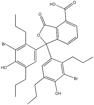 1,1-Bis(3-bromo-4-hydroxy-2,5-dipropylphenyl)-1,3-dihydro-3-oxoisobenzofuran-4-carboxylic acid Struktur