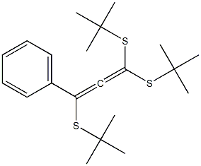 1-フェニル-1,3,3-トリス(tert-ブチルチオ)プロパジエン 化学構造式