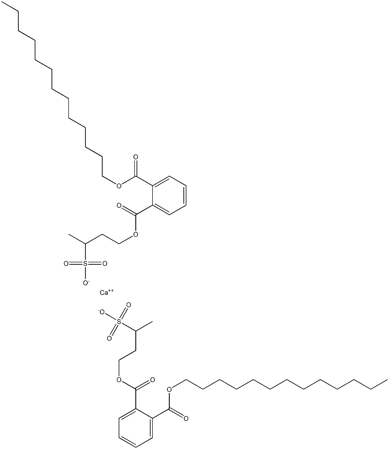 Bis[4-[(2-tridecyloxycarbonylphenyl)carbonyloxy]butane-2-sulfonic acid]calcium salt Structure