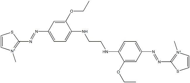 2,2'-(1,2-Ethanediyl)bisiminobis(3-ethoxy-4,1-phenyleneazo)bis(3-methylthiazolium),,结构式