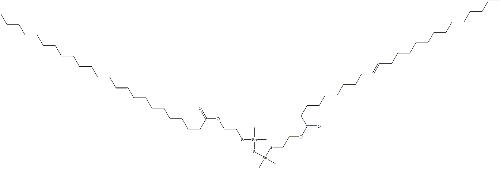ビス[ジメチル[[2-(9-トリコセニルカルボニルオキシ)エチル]チオ]スタンニル]スルフィド 化学構造式