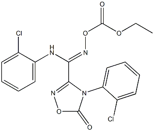 N,4-Bis(2-chlorophenyl)-4,5-dihydro-5-oxo-1,2,4-oxadiazole-3-carboxamide O-(ethoxycarbonyl)oxime Structure