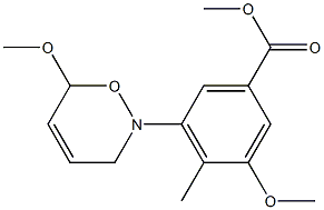 3-Methoxy-4-methyl-5-[(3,6-dihydro-6-methoxy-2H-1,2-oxazin)-2-yl]benzoic acid methyl ester,,结构式