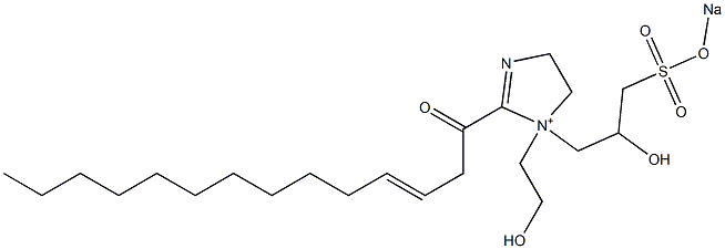 1-(2-Hydroxyethyl)-1-[2-hydroxy-3-(sodiooxysulfonyl)propyl]-2-(3-tetradecenoyl)-2-imidazoline-1-ium Struktur