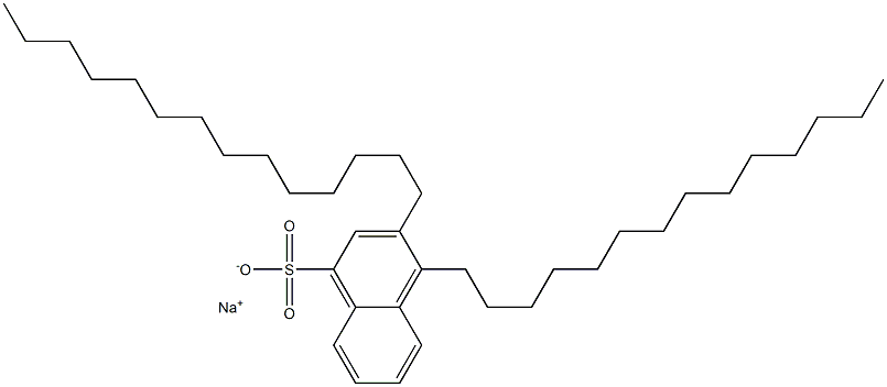 3,4-ジテトラデシル-1-ナフタレンスルホン酸ナトリウム 化学構造式