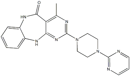 2-[4-(2-Pyrimidinyl)-1-piperazinyl]-4-methyl-11H-pyrimido[4,5-b][1,5]benzodiazepin-5(6H)-one