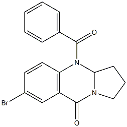 1,2,3,3a-Tetrahydro-4-benzoyl-7-bromopyrrolo[2,1-b]quinazolin-9(4H)-one,,结构式