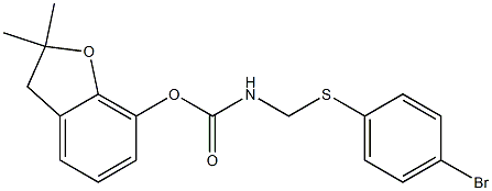 N-[(4-Bromophenylthio)methyl]carbamic acid 2,3-dihydro-2,2-dimethylbenzofuran-7-yl ester Structure