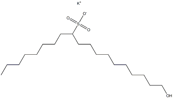 19-ヒドロキシノナデカン-9-スルホン酸カリウム 化学構造式