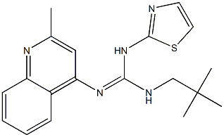 1-(2,2-ジメチルプロピル)-2-(2-メチル-4-キノリル)-3-(2-チアゾリル)グアニジン 化学構造式