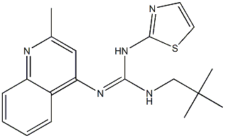 1-(2,2-Dimethylpropyl)-2-(2-methyl-4-quinolyl)-3-(2-thiazolyl)guanidine Structure