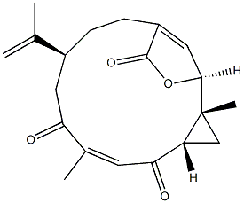 (1S,2R,4S,10S)-2,7-Dimethyl-10-(1-methylethenyl)-15-oxatricyclo[11.2.1.02,4]hexadeca-6,13(16)-diene-5,8,14-trione Structure