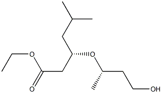 (S)-3-[(S)-1-Methyl-3-hydroxypropoxy]-5-methylhexanoic acid ethyl ester 结构式