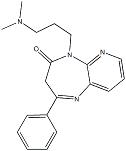 2-フェニル-5-[3-(ジメチルアミノ)プロピル]-3H-ピリド[2,3-b][1,4]ジアゼピン-4(5H)-オン 化学構造式
