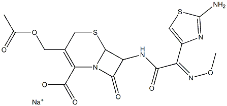 3-Acetoxymethyl-7-[2-(2-amino-4-thiazolyl)-2-(methoxyimino)acetylamino]-8-oxo-5-thia-1-azabicyclo[4.2.0]oct-2-ene-2-carboxylic acid sodium salt,,结构式