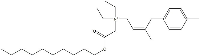 N-(Decyloxycarbonylmethyl)-N-ethyl-N-[3-(p-methylbenzyl)-2-butenyl]ethanaminium Structure