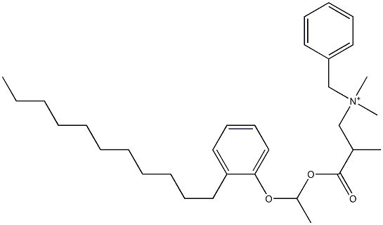 N,N-Dimethyl-N-benzyl-N-[2-[[1-(2-undecylphenyloxy)ethyl]oxycarbonyl]propyl]aminium Struktur