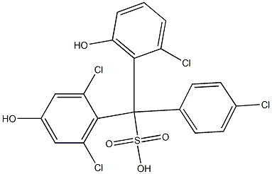 (4-Chlorophenyl)(2-chloro-6-hydroxyphenyl)(2,6-dichloro-4-hydroxyphenyl)methanesulfonic acid,,结构式