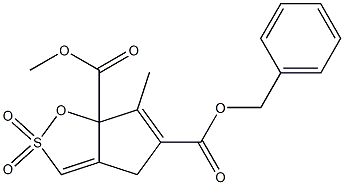 5-Benzyloxycarbonyl-4,6a-dihydro-6a-methoxycarbonyl-6-methylcyclopent[d]-1,2-oxathiole 2,2-dioxide Struktur