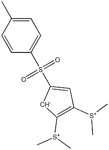 4-(4-Methylphenyl)sulfonyl-1,2-bis(dimethylsulfonio) cyclopentadienide Struktur