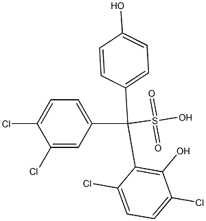 (3,4-Dichlorophenyl)(2,5-dichloro-6-hydroxyphenyl)(4-hydroxyphenyl)methanesulfonic acid Structure