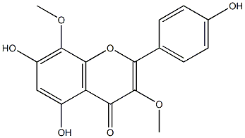 4',5,7-トリヒドロキシ-3,8-ジメトキシフラボン 化学構造式