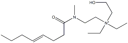 2-[N-Methyl-N-(4-octenoyl)amino]-N,N-diethyl-N-(2-hydroxyethyl)ethanaminium,,结构式