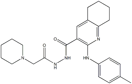N'-[2-Piperidinoacetyl]-2-[(4-methylphenyl)amino]-5,6,7,8-tetrahydroquinoline-3-carbohydrazide Struktur