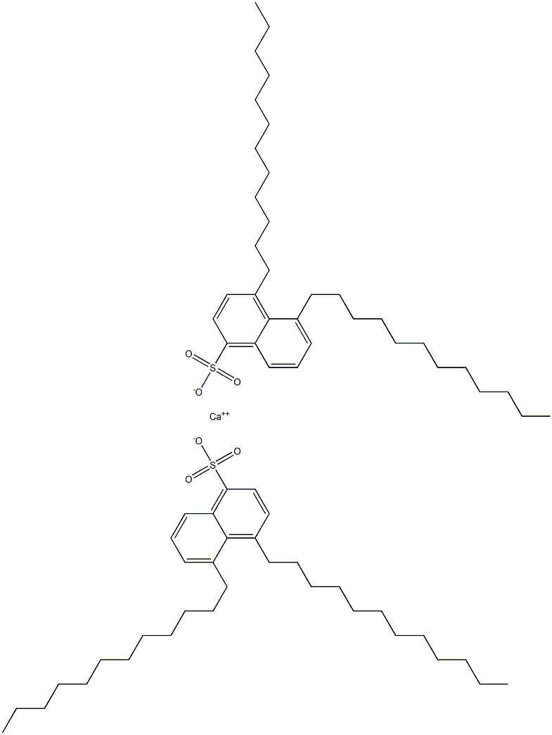 ビス(4,5-ジドデシル-1-ナフタレンスルホン酸)カルシウム 化学構造式