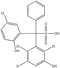 (3-Chloro-6-hydroxyphenyl)(2,3,6-trichloro-5-hydroxyphenyl)phenylmethanesulfonic acid Struktur