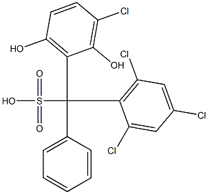 (3-Chloro-2,6-dihydroxyphenyl)(2,4,6-trichlorophenyl)phenylmethanesulfonic acid Structure