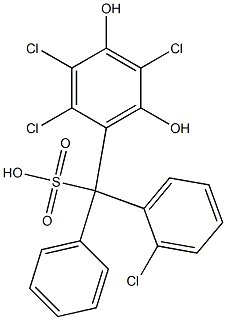 (2-Chlorophenyl)(2,3,5-trichloro-4,6-dihydroxyphenyl)phenylmethanesulfonic acid Structure