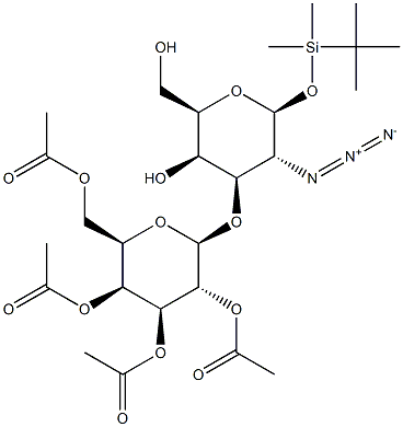 tert. Butyldimethylsilyl-3-O-(2,3,4,6-tetra-O-acetyl-beta-D-galactopyranosyl)-2-azido-2-deoxy-beta-D-galactopyranoside 结构式