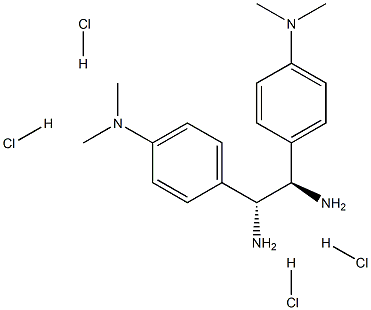 (R,R)-1,2-Bis(4-dimethylaminophenyl)-1,2-ethanediamine tetrahydrochloride, 95%, ee 99% 化学構造式