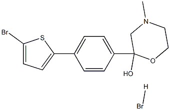 2-[4-(5-BROMO-2-THIENYL)PHENYL]-4-METHYL-2-MORPHOLINOL HYDROBROMIDE,,结构式