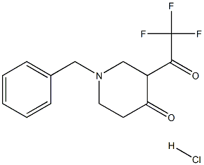 1-Benzyl-3-(2,2,2-trifluoroacetyl)piperidin-4-one hydrochloride,,结构式