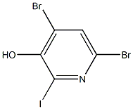 4,6-Dibromo-2-iodo-3-hydroxypyridine 化学構造式
