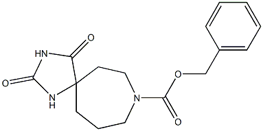 benzyl 2,4-dioxo-1,3,8-triazaspiro[4.6]undecane-8-carboxylate Struktur