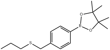 4,4,5,5-Tetramethyl-2-(4-(propylthiomethyl)phenyl)-1,3,2-dioxaborolane 结构式