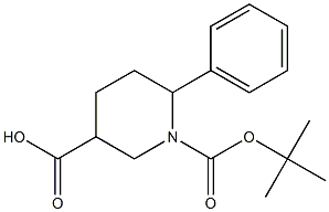 1-(tert-butoxycarbonyl)-6-phenylpiperidine-3-carboxylic acid,,结构式
