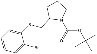 2-(2-Bromo-phenylsulfanylmethyl)-pyrrolidine-1-carboxylic acid tert-butyl ester,,结构式