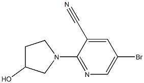 5-bromo-2-(3-hydroxypyrrolidin-1-yl)pyridine-3-carbonitrile 化学構造式
