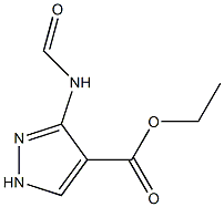 3-(ホルミルアミノ)-1H-ピラゾール-4-カルボン酸エチル 化学構造式