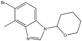 5-broMo-4-Methyl-1-(tetrahydro-2H-pyran-2-yl)-1H-benzo[d]iMidazole,,结构式