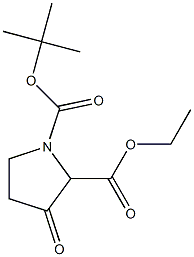 3-Oxo-pyrrolidine-1,2-dicarboxylic acid 1-tert-butyl ester 2-ethyl ester,,结构式