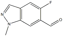 5-Fluoro-6-formyl-1-methyl-1H-indazole,,结构式